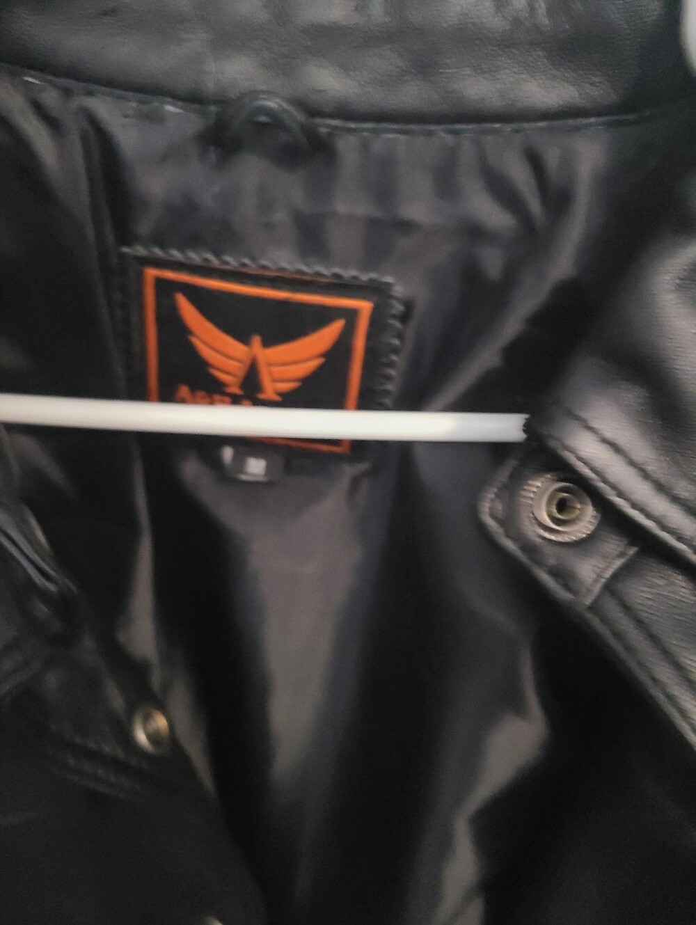 Black Faux Leather Snap-Front Jacket - Picture 2 of 4